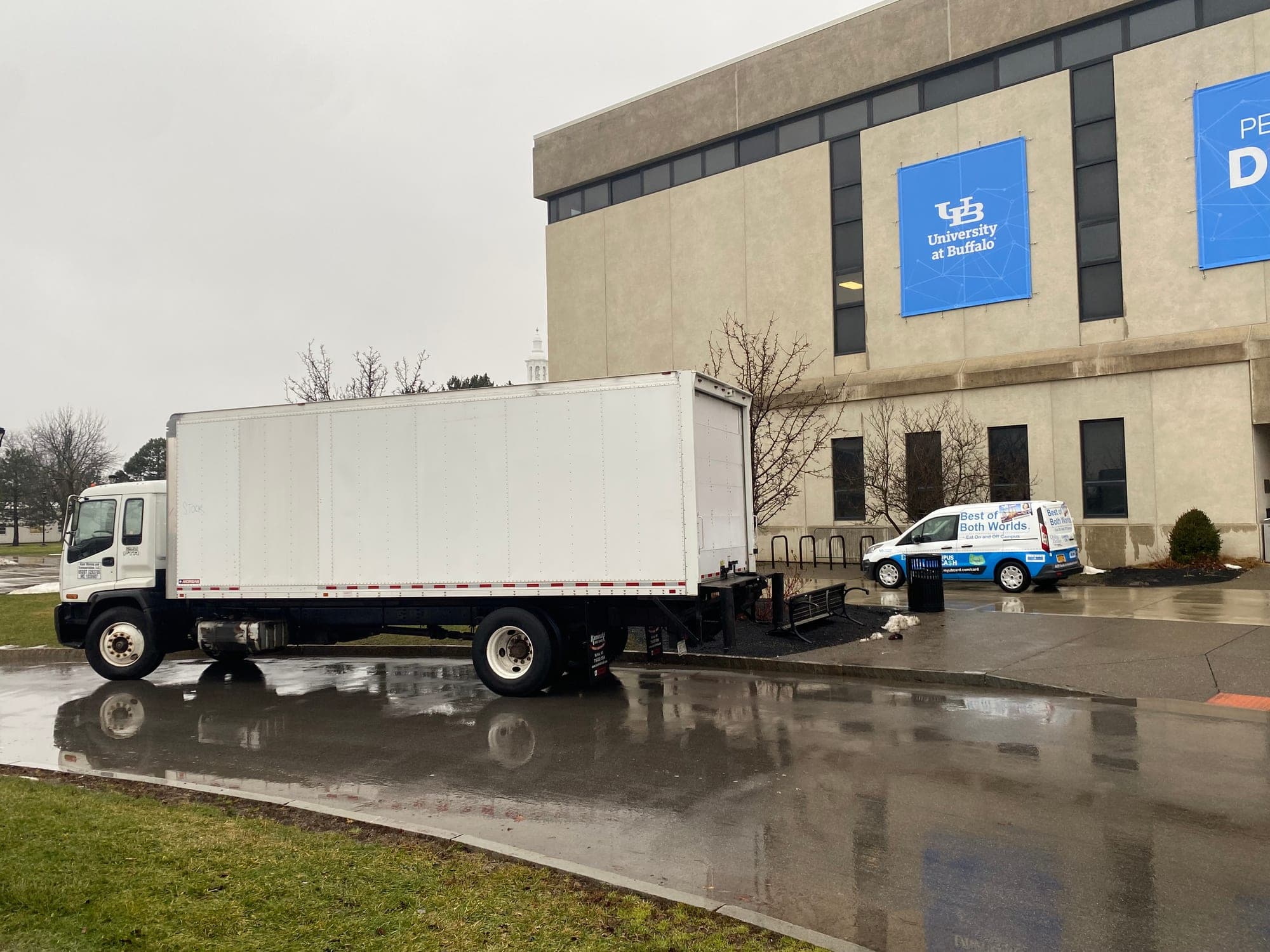 A Kiper Moving and Transportation truck on a job at the University at Buffalo